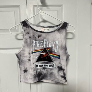 Romwe, medium, grey and black Pink Floyd cropped tank top